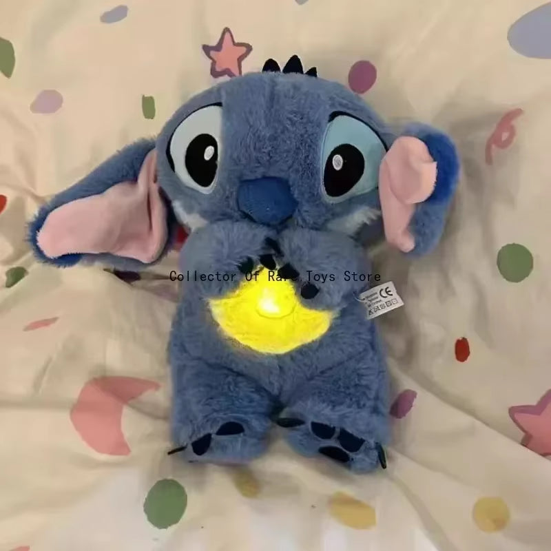 Stitch Sleep Companion Sound Soothing Music Children'S Plush Toy Baby with Airbag Breathing Light Doll Breathing Festival Gift